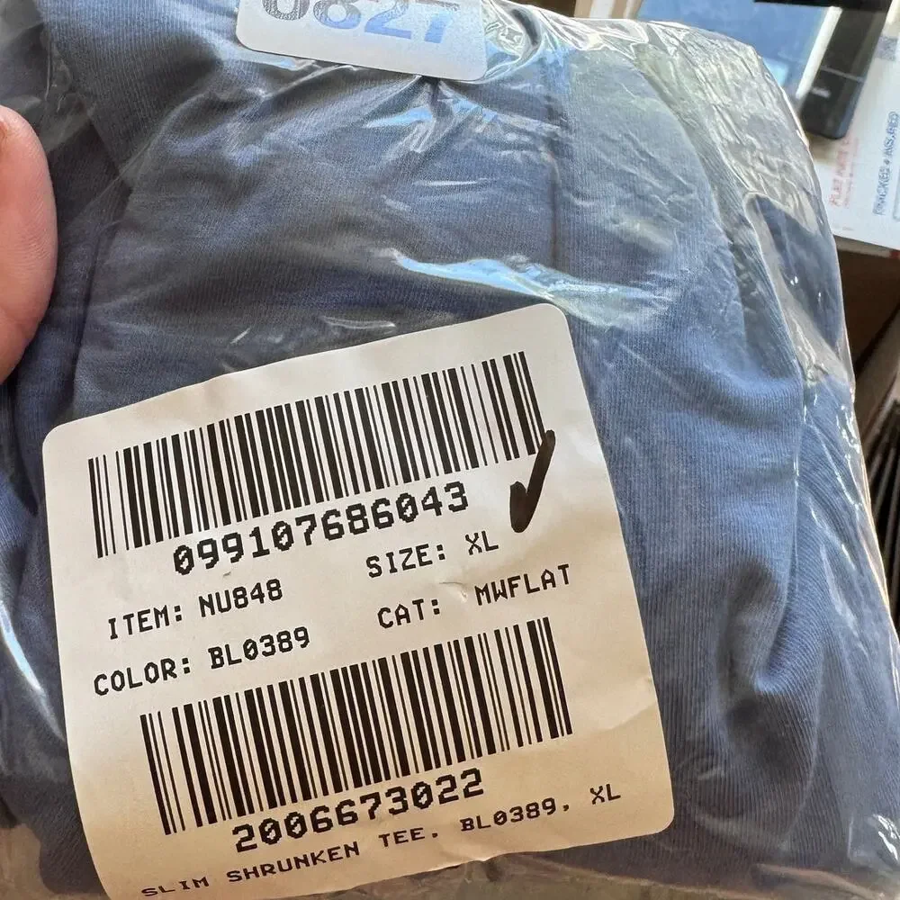 Madewell Essential Slim Tee WMNS XL Delphinium Blue Lightweight Cotton Crewneck